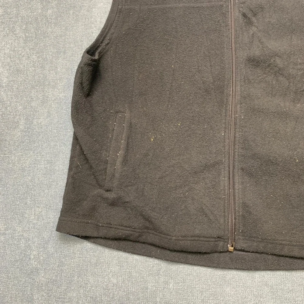 Caribou Creek Vest Mens Large Black Fleece Full Zip Mock Neck Hiking Outdoor